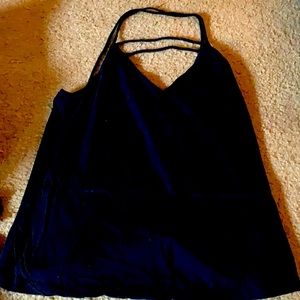 SUPER CUTE SEXY tank top worn cross cross back and double strap across bust